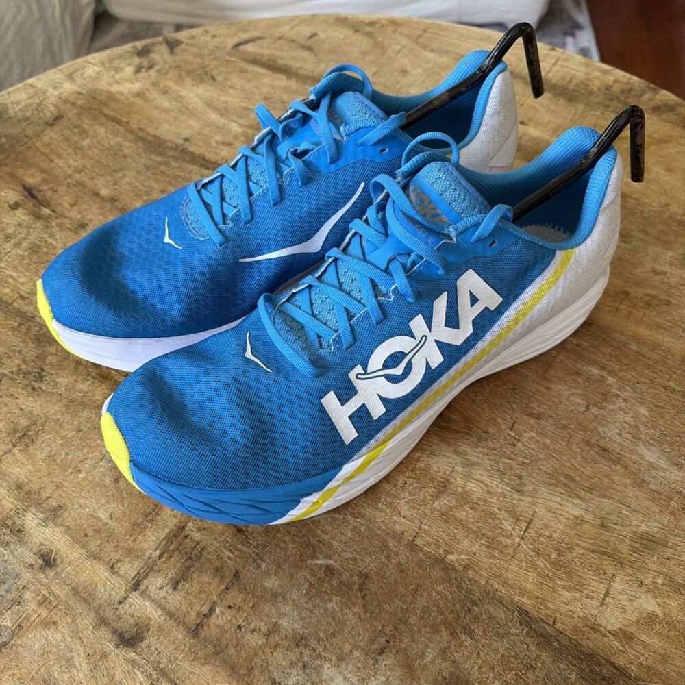 Hoka One One Rocket X Shoes Mens Size 14 Blue Sneakers White Running Athletic